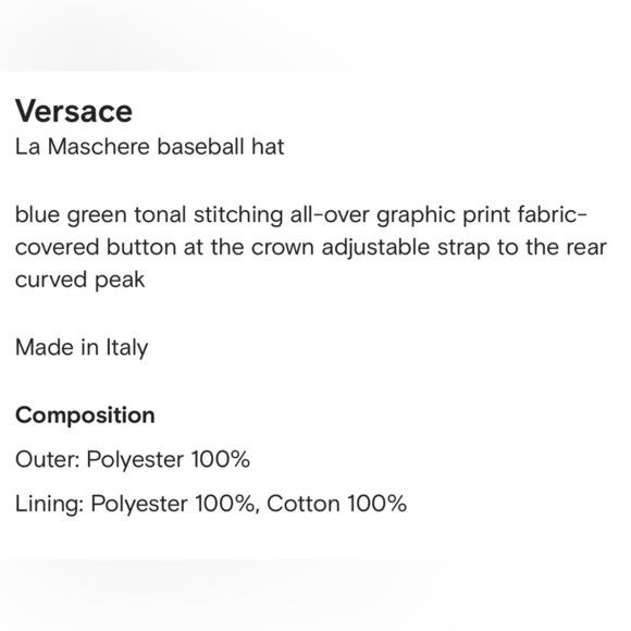 🌷Versace La Maschere Hat - Picture 4 of 4